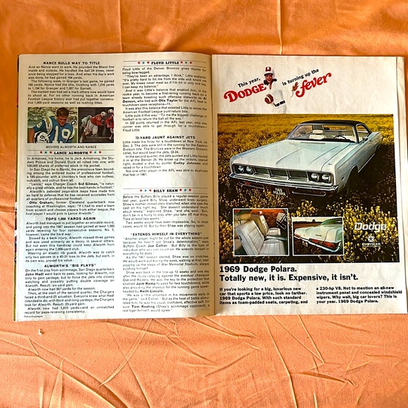 Vintage 1968 American Football League AFL All-Stars Advertising Insert - Picture 4 of 9